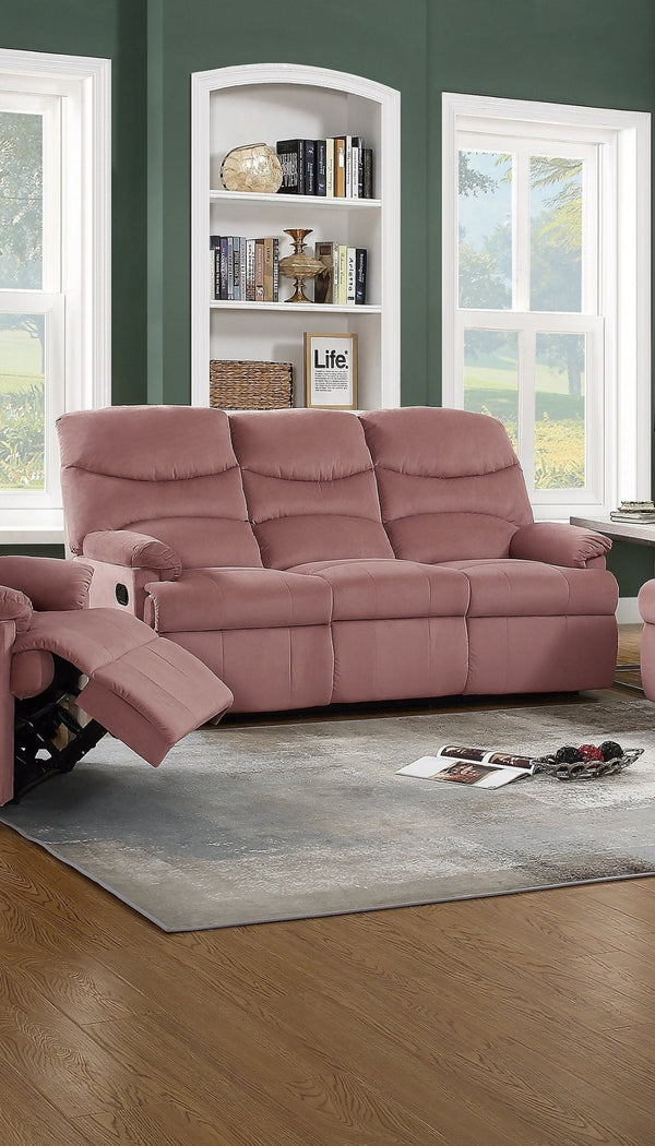 English Elm Luxurious Velvet Tufted Manual Reclining Sofa with Plush Armrests for Living Rooms B011P163888