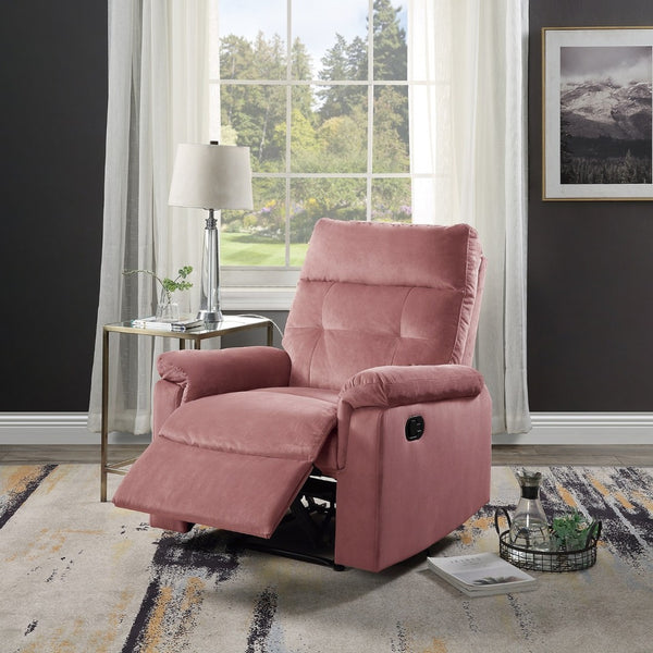English Elm Luxurious Velvet Manual Recliner with Tufted Back and Plush Armrests for Living Room B011P163886