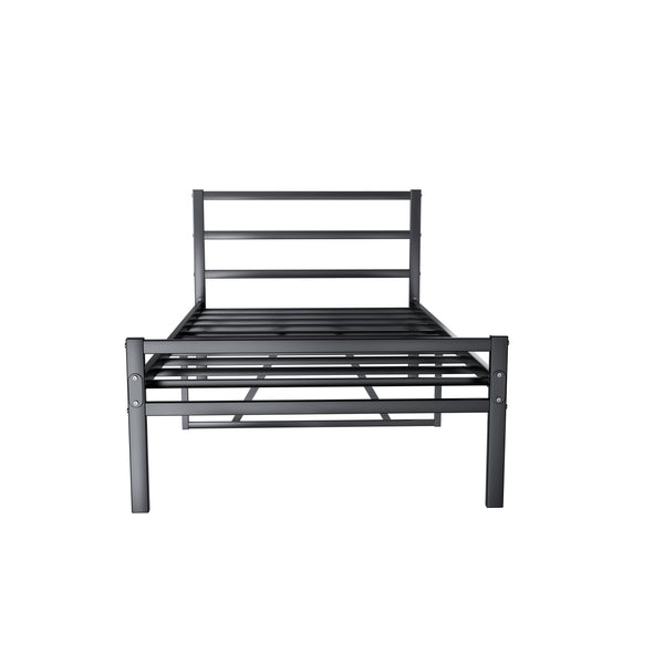 English Elm Metal Twin Platform Bed Frame With Headboard - Sturdy Steel Design, No Box Spring Needed, Easy Setup W578107706