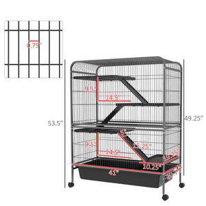 English Elm Pawhut 5-level Metal Small Animal Cage with Wheels Ramps and Removable Tray W2225P166414