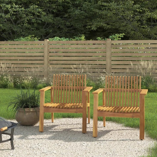 English Elm Outdoor Acacia Slatted Club Chairs Set of 2 Teak Finish Patio Lounge Seating 71921.00WTC