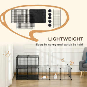 English Elm Pawhut Modular Wire Playpen for Small Pets Expandable Guinea Pig Bunny Enclosure W2225P166446