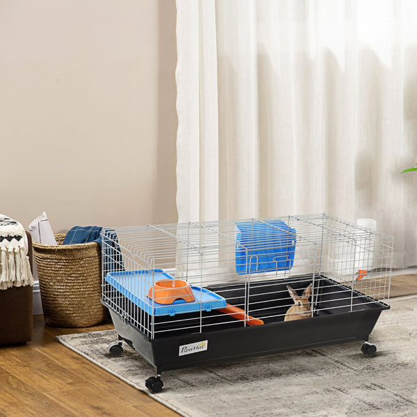 English Elm Pawhut Rolling Small Animal Cage Wire Enclosure for Rabbits Guinea Pigs Ferrets W2225P166409