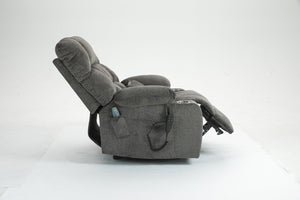 English Elm Lift Recliner Chair for Big and Tall with Velvet Cushion Heat Massage Power Motor W547S00048