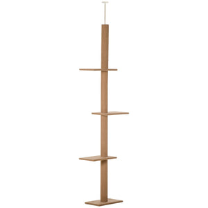 English Elm Pawhut Floor to Ceiling Cat Tower Sisal Scratching Posts Four Climbing Platforms W2225P166361