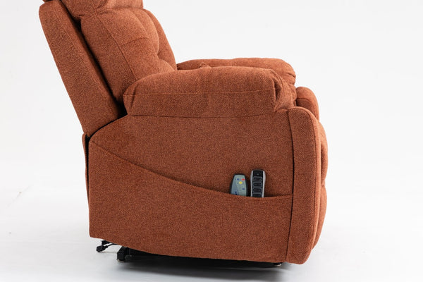 English Elm Old Age Power Lift Recliner Velvet Chair with Massage Heating and Dual Motor Control W547S00045