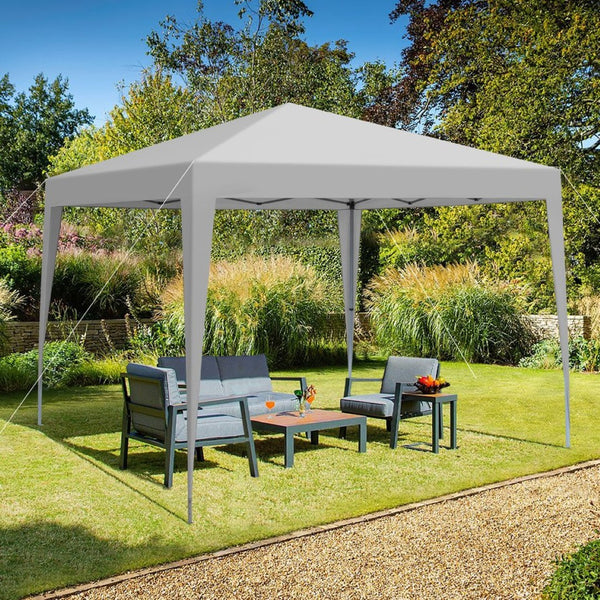 English Elm Outdoor 10x10 Pop up Canopy Gazebo with Sidewalls Mesh Windows Steel Frame Uv Roof Grey W419P445700