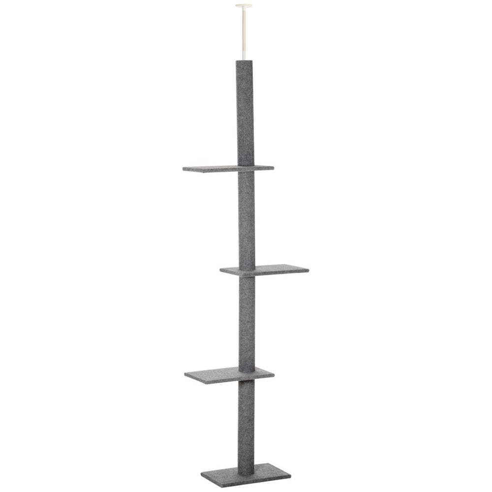 English Elm Pawhut Floor to Ceiling Cat Tower Sisal Scratching Posts Plush Climbing Activity Tree W2225P200783