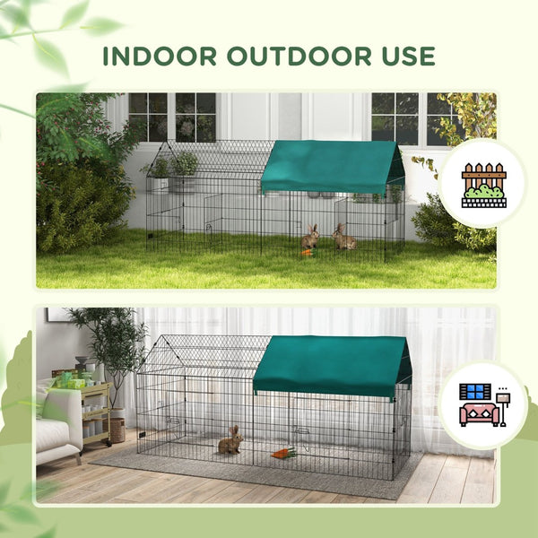 English Elm Pawhut Octagonal Small Animal Playpen with Shade Roof and Stakes for Yard or Home W2225P166416