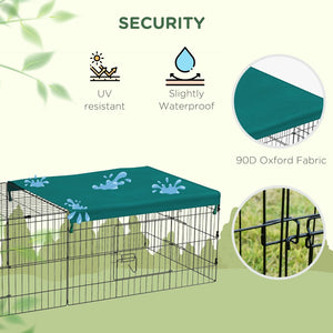 English Elm Pawhut Foldable Small Animal Playpen with Shade Roof Secure Outdoor Run Enclosure W2225P166417