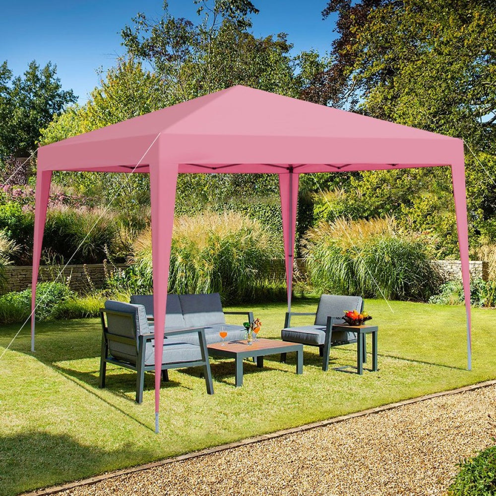 English Elm Outdoor 10x10 Pop up Gazebo with Removable Sidewalls Waterproof Steel Frame Canopy Pink W419P445697