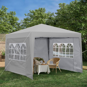 English Elm Outdoor 10x10 Pop up Canopy Gazebo with Sidewalls Mesh Windows Steel Frame Uv Roof Grey W419P445700