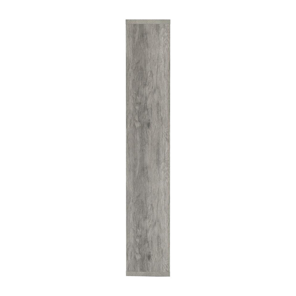 English Elm 10-Shelf Geometric Bookcase Grey Driftwood Finish — Tall Puzzle Shelving, 8 Compartments for Books, Decor B016P164185