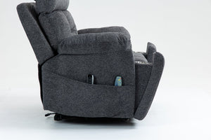 English Elm Old Age Power Lift Recliner Velvet Chair with Massage Heating and Dual Motor Control W547S00047