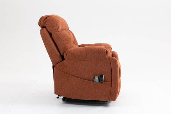 English Elm Old Age Power Lift Recliner Velvet Chair with Massage Heating and Dual Motor Control W547S00045