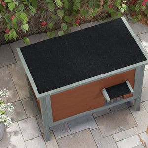 English Elm Pawhut Solid Wood Insulated Outdoor Cat Shelter with Weatherproof Pitched Roof W2225P166372