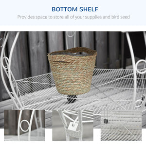 English Elm Pawhut 77 Inch Hexagonal Flight Aviary Iron Cage Rolling Stand Storage Shelf W2225P166447