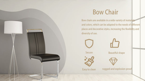 English Elm Modern Dining Chairs Set Of 4 - High Back Pu Faux Leather With C-Shaped Metal Legs For Style & Comfort W2189P248189