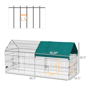 English Elm Pawhut Octagonal Small Animal Playpen with Shade Roof and Stakes for Yard or Home W2225P166416