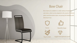 English Elm Modern Dining Chairs Set Of 4 - Stylish Pu Faux Leather Upholstered Side Chairs With C-Shaped Base W2189138535