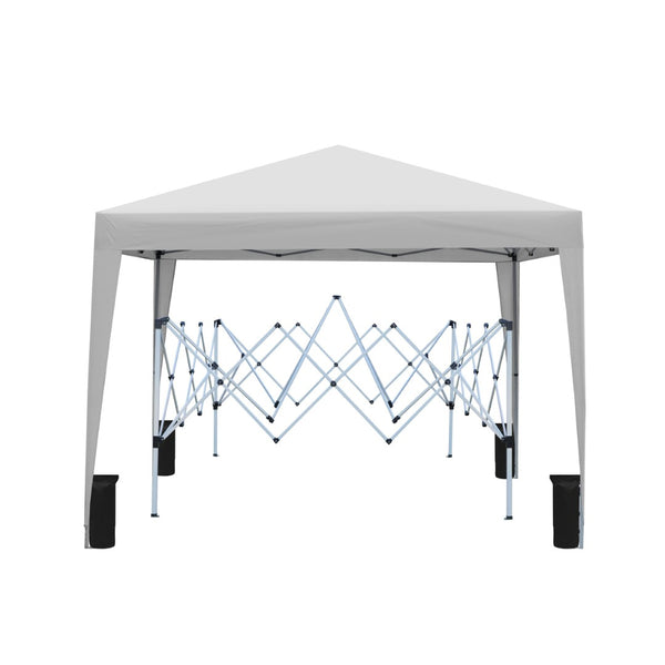 English Elm Outdoor 10x10 Pop up Canopy Gazebo with Sidewalls Mesh Windows Steel Frame Uv Roof Grey W419P445700