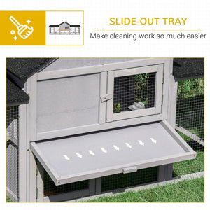 English Elm Pawhut Fir Wood Rabbit and Guinea Pig Hutch with Dual Runs Weatherproof Asphalt Roof W2225P166385