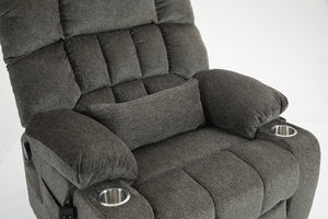 English Elm Lift Recliner Chair for Big and Tall with Velvet Cushion Heat Massage Power Motor W547S00048