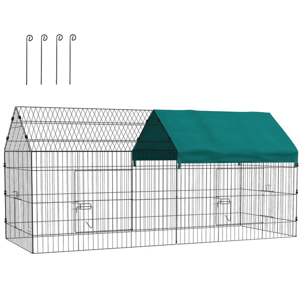 English Elm Pawhut Octagonal Small Animal Playpen with Shade Roof and Stakes for Yard or Home W2225P166416