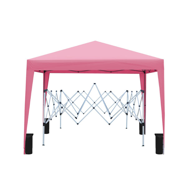 English Elm Outdoor 10x10 Pop up Gazebo with Removable Sidewalls Waterproof Steel Frame Canopy Pink W419P445697