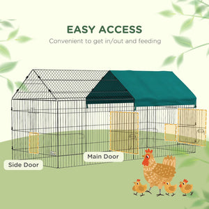 English Elm Pawhut Octagonal Small Animal Playpen with Shade Roof and Stakes for Yard or Home W2225P166416