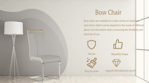 English Elm Modern Dining Chairs Set Of 2 - Stylish Pu Faux Leather High Back With C-Shaped Metal Legs For Versatile Use W2189P248185