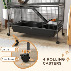 English Elm Pawhut 5-level Metal Small Animal Cage with Wheels Ramps and Removable Tray W2225P166414