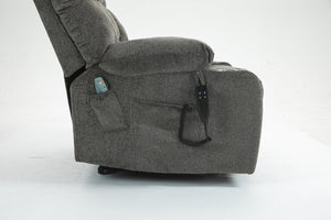 English Elm Lift Recliner Chair for Big and Tall with Velvet Cushion Heat Massage Power Motor W547S00048