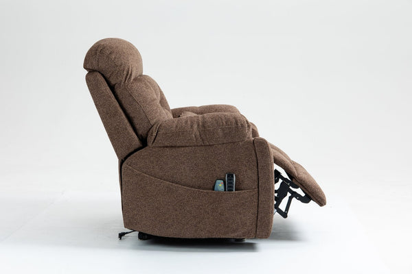 English Elm Old Age Power Lift Recliner Velvet Chair with Massage Heating and Dual Motor Control W547S00046