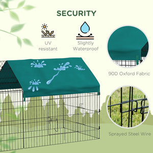 English Elm Pawhut Octagonal Small Animal Playpen with Shade Roof and Stakes for Yard or Home W2225P166416