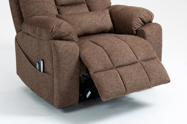 English Elm Old Age Power Lift Recliner Velvet Chair with Massage Heating and Dual Motor Control W547S00046