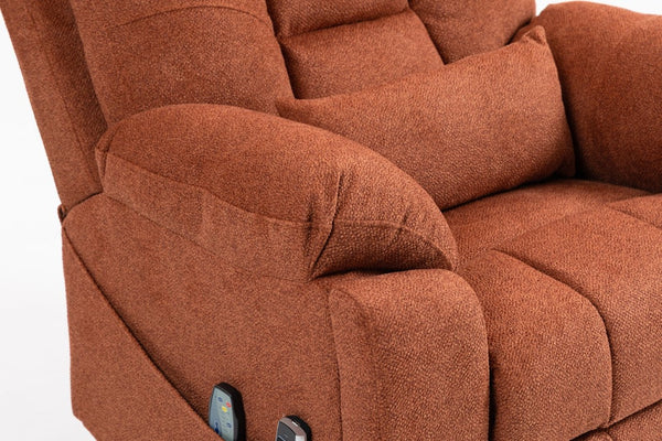 English Elm Old Age Power Lift Recliner Velvet Chair with Massage Heating and Dual Motor Control W547S00045