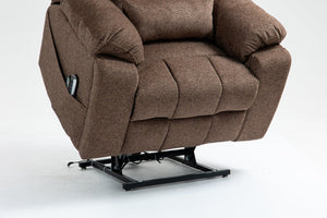 English Elm Old Age Power Lift Recliner Velvet Chair with Massage Heating and Dual Motor Control W547S00046