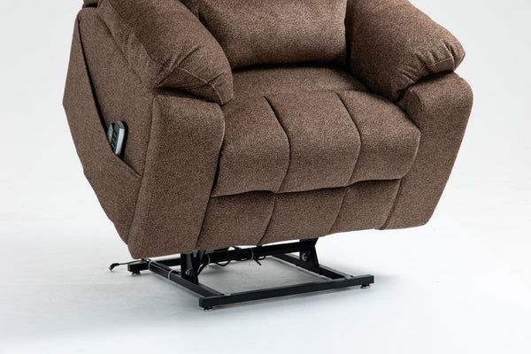 English Elm Old Age Power Lift Recliner Velvet Chair with Massage Heating and Dual Motor Control W547S00046