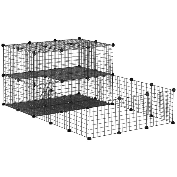 English Elm Pawhut Modular Wire Playpen for Small Pets Expandable Guinea Pig Bunny Enclosure W2225P166446