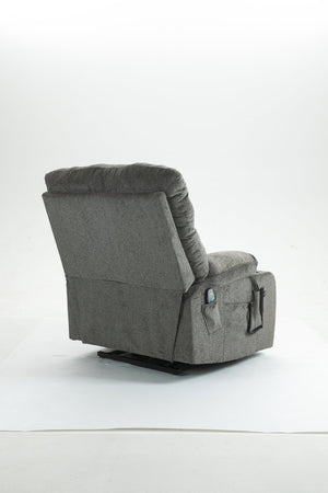 English Elm Lift Recliner Chair for Big and Tall with Velvet Cushion Heat Massage Power Motor W547S00048