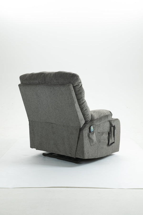 English Elm Lift Recliner Chair for Big and Tall with Velvet Cushion Heat Massage Power Motor W547S00048