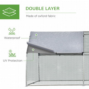 English Elm Pawhut Walk-in Galvanized Steel Chicken Run with Uv-proof Roof for Backyard Flocks W2225P166335
