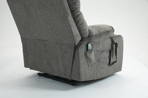 English Elm Lift Recliner Chair for Big and Tall with Velvet Cushion Heat Massage Power Motor W547S00048