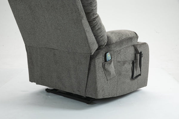 English Elm Lift Recliner Chair for Big and Tall with Velvet Cushion Heat Massage Power Motor W547S00048