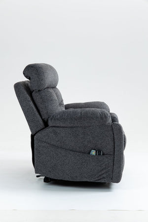 English Elm Old Age Power Lift Recliner Velvet Chair with Massage Heating and Dual Motor Control W547S00047