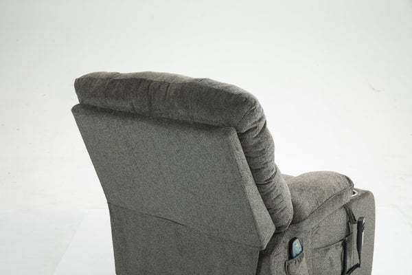 English Elm Lift Recliner Chair for Big and Tall with Velvet Cushion Heat Massage Power Motor W547S00048