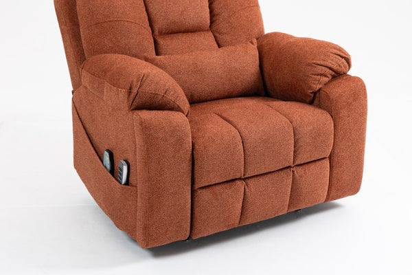 English Elm Old Age Power Lift Recliner Velvet Chair with Massage Heating and Dual Motor Control W547S00045