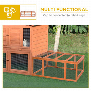 English Elm Pawhut Fir Wood Outdoor Rabbit Run Enclosure with Galvanized Wire and Lockable Access W2225P166392