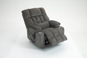 English Elm Lift Recliner Chair for Big and Tall with Velvet Cushion Heat Massage Power Motor W547S00048